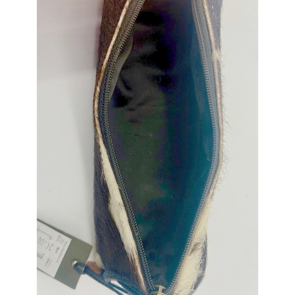 Myra Bag Cowhide Leather Pouch Cosmetic Makeup Bag Zipper Closure NWT - Picture 4 of 6